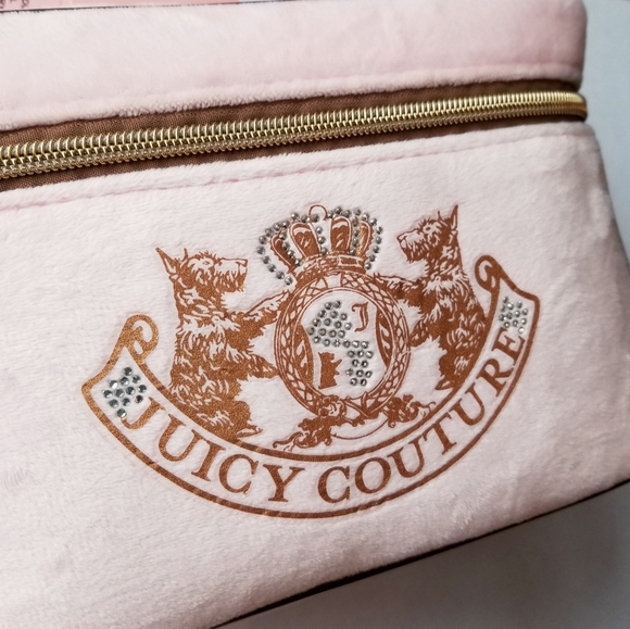 ❗Rare Juicy Couture Pink Velvet Crystal Train Case with Full Zipper❗ - Picture 4 of 5